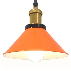 vidaXL Hanglamp in hoogte verstelbaar E27 Ø22cm metaal glanzend oranje