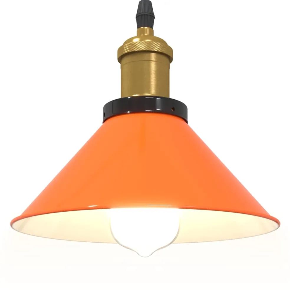 vidaXL Hanglamp in hoogte verstelbaar E27 Ø22cm metaal glanzend oranje