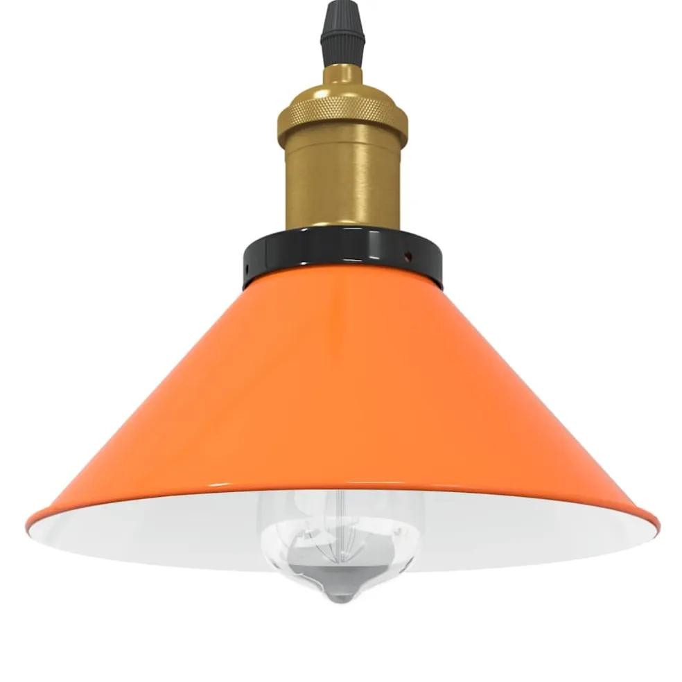 vidaXL Hanglamp in hoogte verstelbaar E27 Ø22cm metaal glanzend oranje