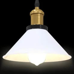 vidaXL Hanglamp in hoogte verstelbaar E27 Ø22 cm metaal glanzend wit