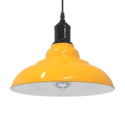 vidaXL Hanglamp in hoogte verstelbaar E27 Ø31 cm metaal glanzend geel