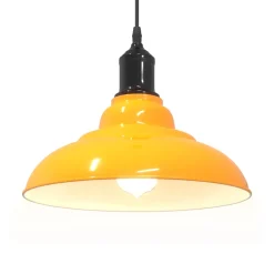 vidaXL Hanglamp in hoogte verstelbaar E27 Ø31 cm metaal glanzend geel