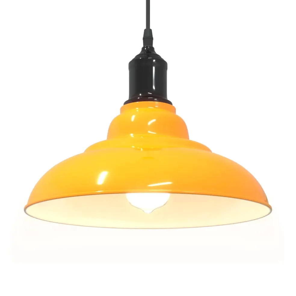 vidaXL Hanglamp in hoogte verstelbaar E27 Ø31 cm metaal glanzend geel