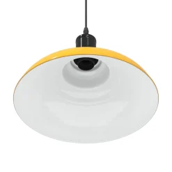 vidaXL Hanglamp in hoogte verstelbaar E27 Ø31 cm metaal glanzend geel