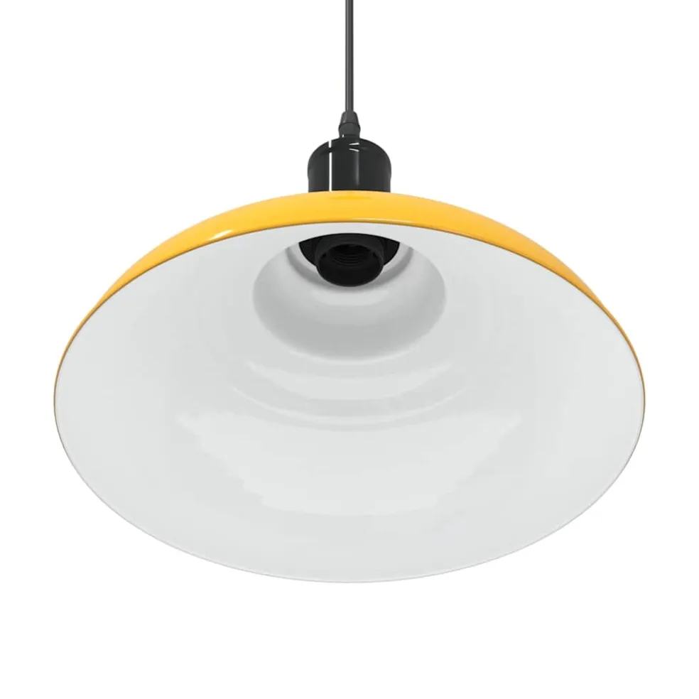 vidaXL Hanglamp in hoogte verstelbaar E27 Ø31 cm metaal glanzend geel