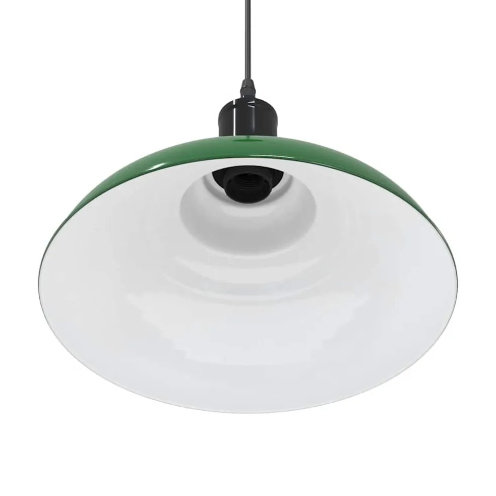 vidaXL Hanglamp in hoogte verstelbaar E27 Ø31 cm metaal glanzend groen