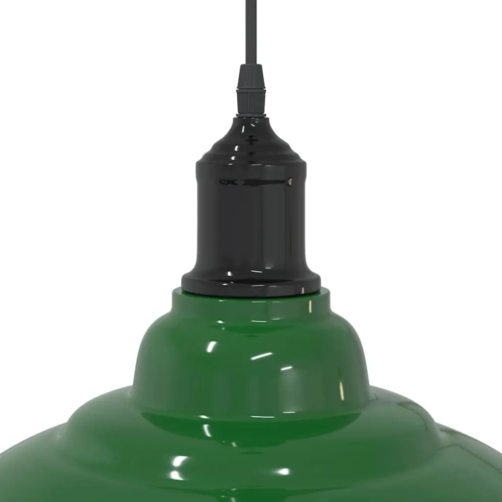 vidaXL Hanglamp in hoogte verstelbaar E27 Ø31 cm metaal glanzend groen