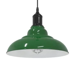 vidaXL Hanglamp in hoogte verstelbaar E27 Ø31 cm metaal glanzend groen