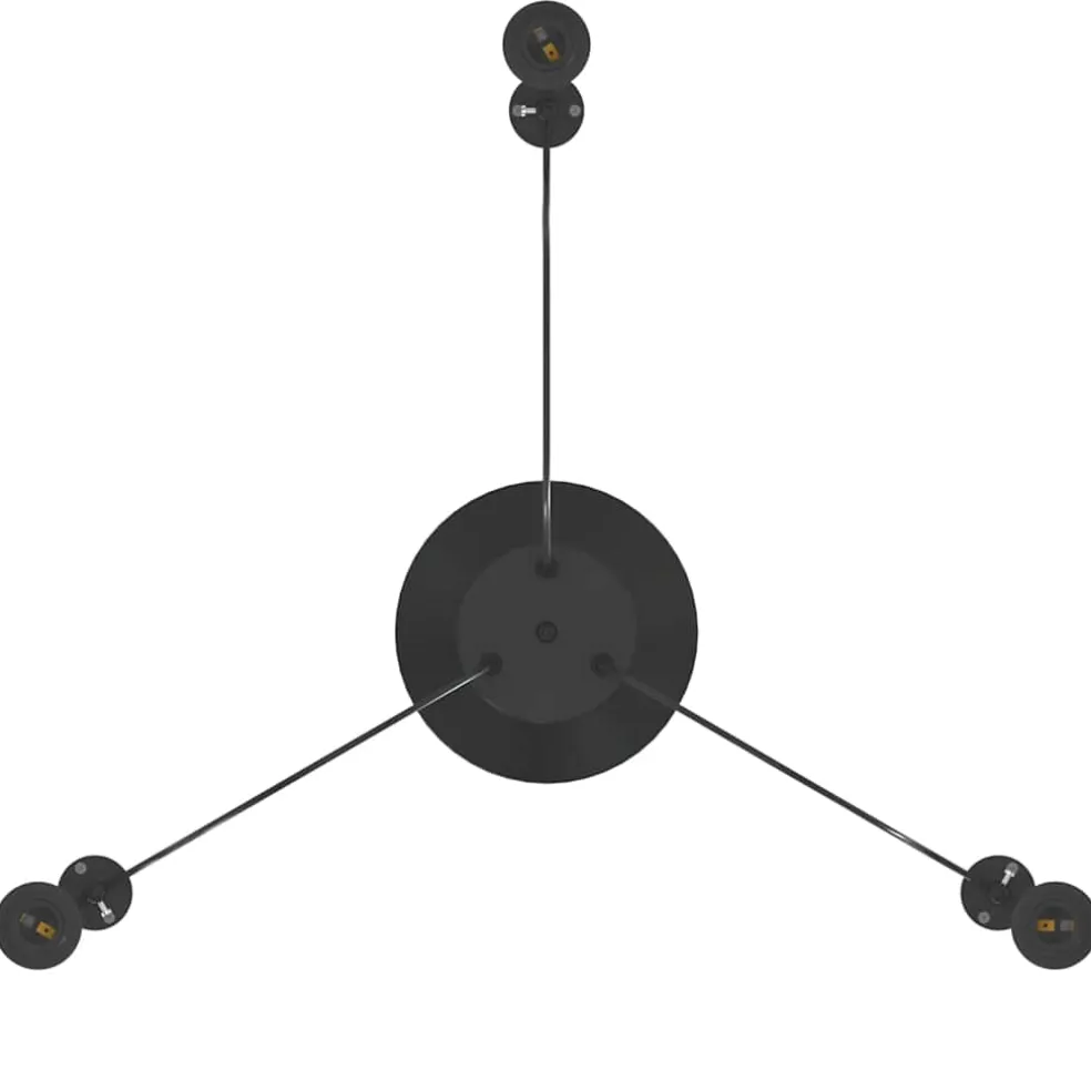 vidaXL Hanglamp met 3 lamphouders E27 metaal zwart