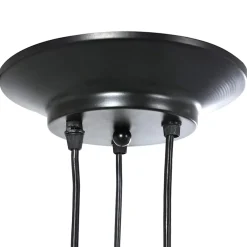 vidaXL Hanglamp met 3 lamphouders E27 metaal zwart