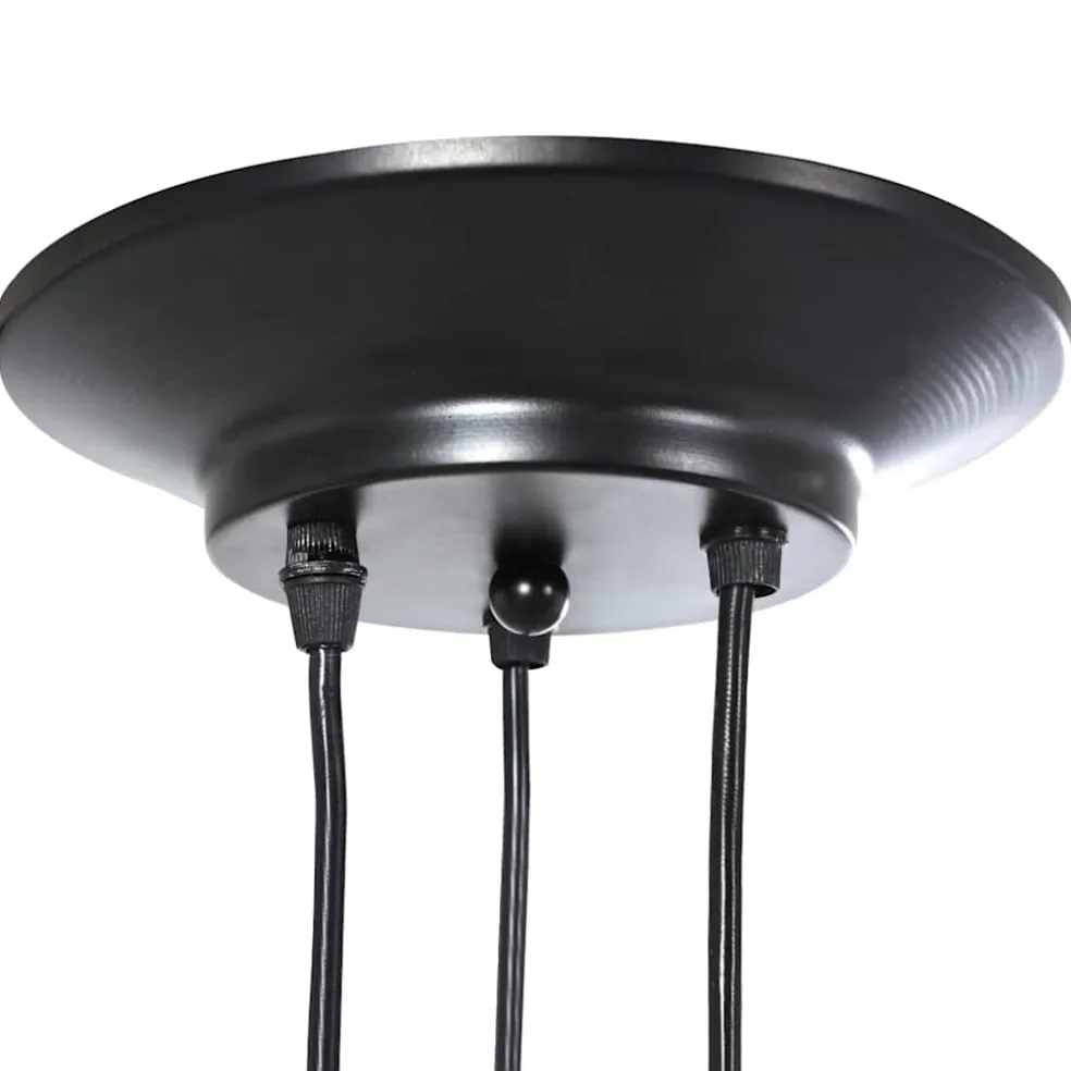 vidaXL Hanglamp met 3 lamphouders E27 metaal zwart