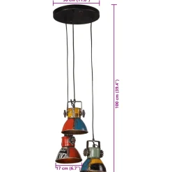 vidaXL Hanglamp 25 W E27 30x30x100 cm meerkleurig
