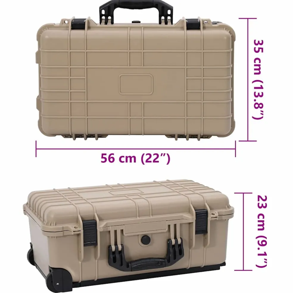 vidaXL Harde bagagekoffer Zand 56 x 35 x 23 cm Polypropyleen en ABS