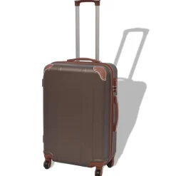 vidaXL Harde rolkoffer set bruin 4-dlg