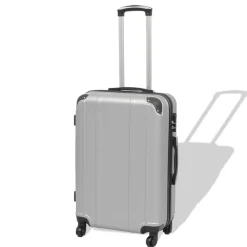 VidaXL Harde rolkoffer set zilver 4-dlg