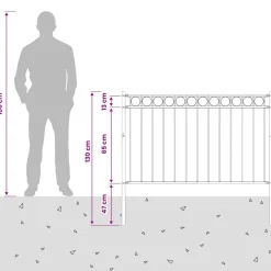 vidaXL Hecelement ASSEN 170 x 130 cm Staal Grijs