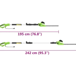 vidaXL Heggenschaar elektrisch telescopisch 41 cm 550 W