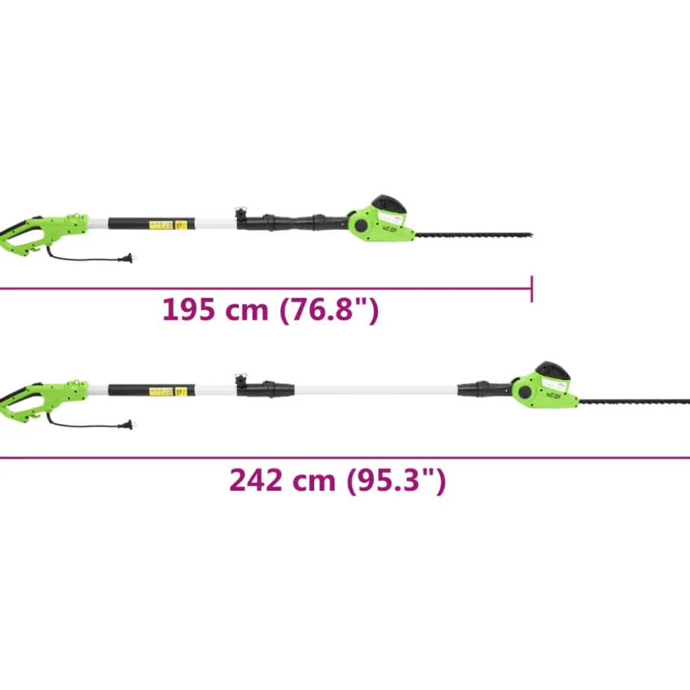 vidaXL Heggenschaar elektrisch telescopisch 41 cm 550 W