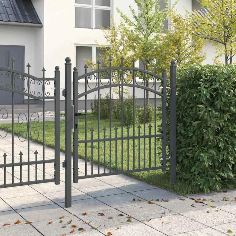 vidaXL Hekdeur met spijkers EMMEN 100 x 100 cm Poedergecoat staal