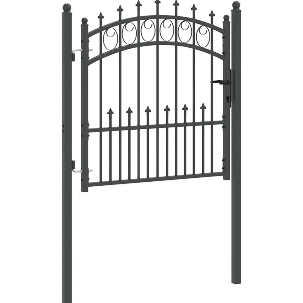 vidaXL Hekdeur met spijkers EMMEN 100 x 100 cm Poedergecoat staal