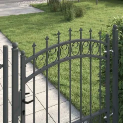 vidaXL Hekdeur met spijkers EMMEN 100 x 100 cm Grijs Vergrendelbaar