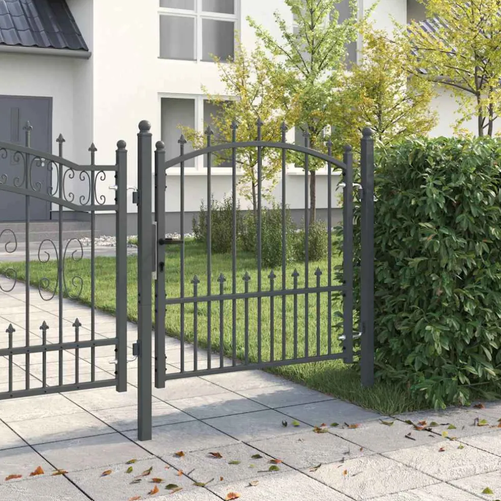 vidaXL Hekdeur met spijkers EMMEN 100 x 100 cm Poedergecoat staal