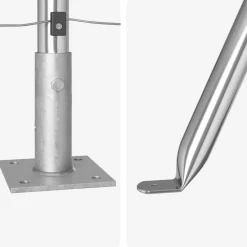 vidaXL Hekpaal met betonnen voet 13 st zilver Gepoedercoat staal