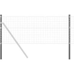 vidaXL Hekpaal 2 st Grijs 50 cm Poedergecoat staal