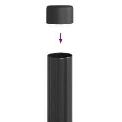 vidaXL Hekpaal 2 st Grijs 50 cm Poedergecoat staal
