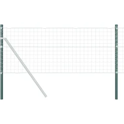 vidaXL Hekpaal 2 st Groen 50 cm Poedergecoat staal