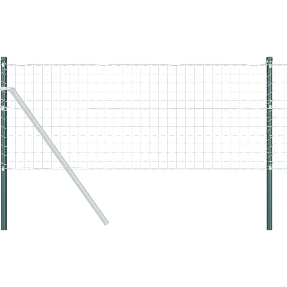 vidaXL Hekpaal 2 st Groen 50 cm Poedergecoat staal