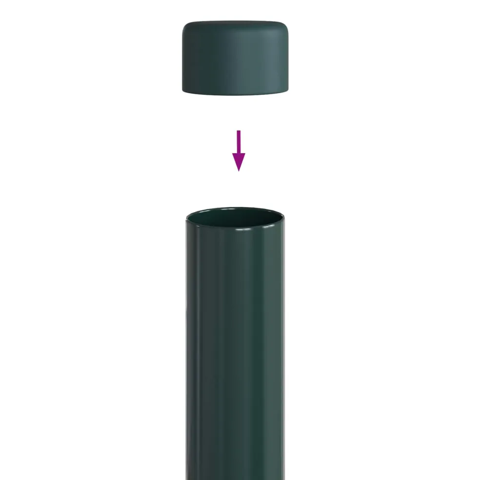 vidaXL Hekpaal 2 st Groen 50 cm Poedergecoat staal