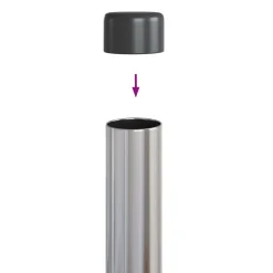vidaXL Hekpaal 2 st zilver 50 cm Poedergecoat staal