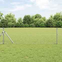 vidaXL Hekpaal 2 st zilver 50 cm Poedergecoat staal