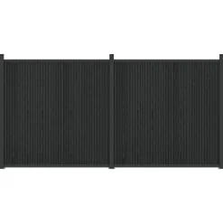 vidaXL Hekpaneel 2 st 355 x 186,5 cm WPC en Aluminium Zwart