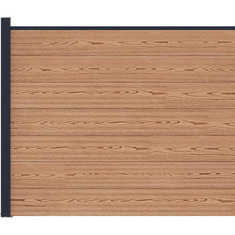 vidaXL Hekpaneel WPC en Aluminium Bruin