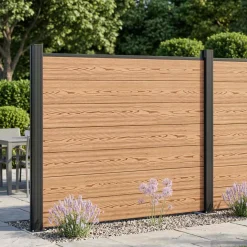 vidaXL Hekpaneel WPC en Aluminium Bruin
