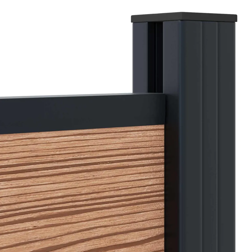 vidaXL Hekpaneel WPC en Aluminium Bruin
