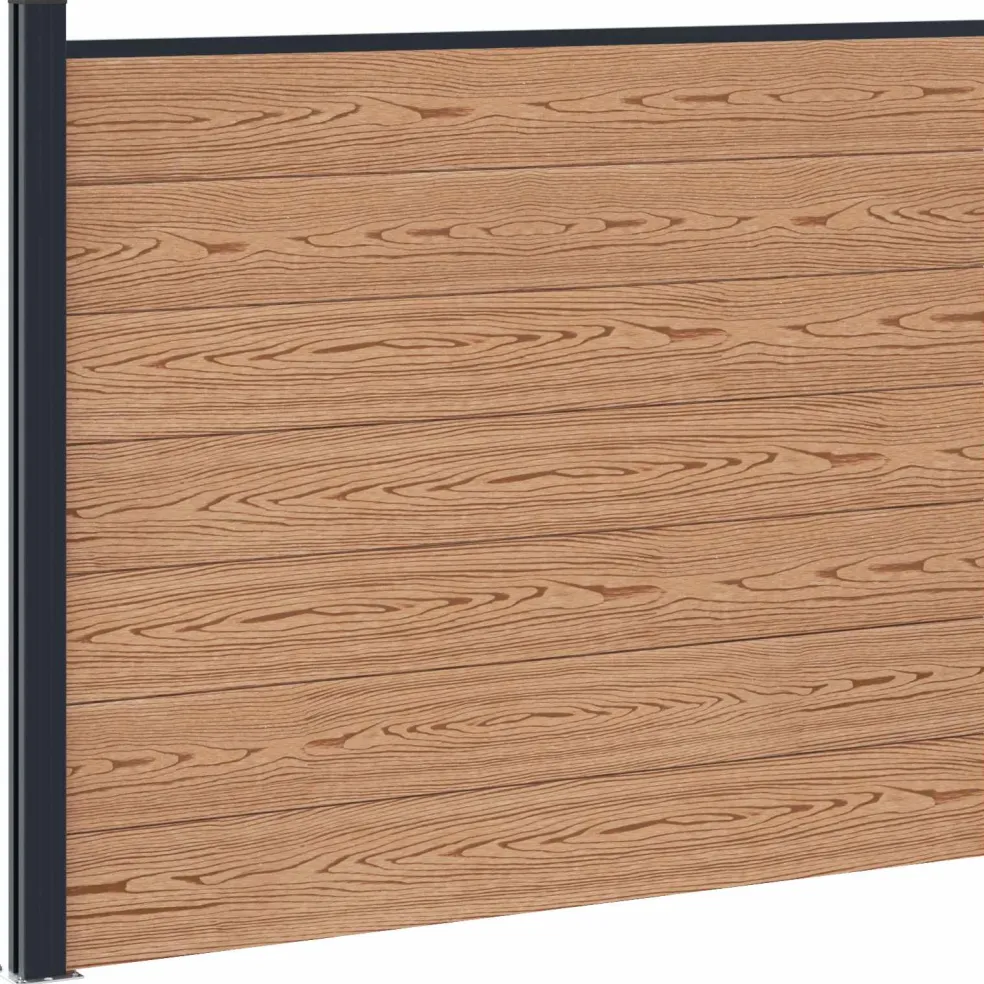 vidaXL Hekpaneel WPC en Aluminium Bruin
