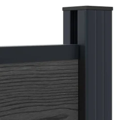 vidaXL Hekpaneel WPC en Aluminium Zwart
