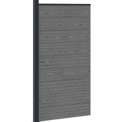 vidaXL Hekpaneel 95 x 186 cm WPC en Aluminium Grijs