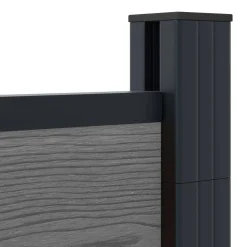 vidaXL Hekpaneel 95 x 186 cm WPC en Aluminium Grijs