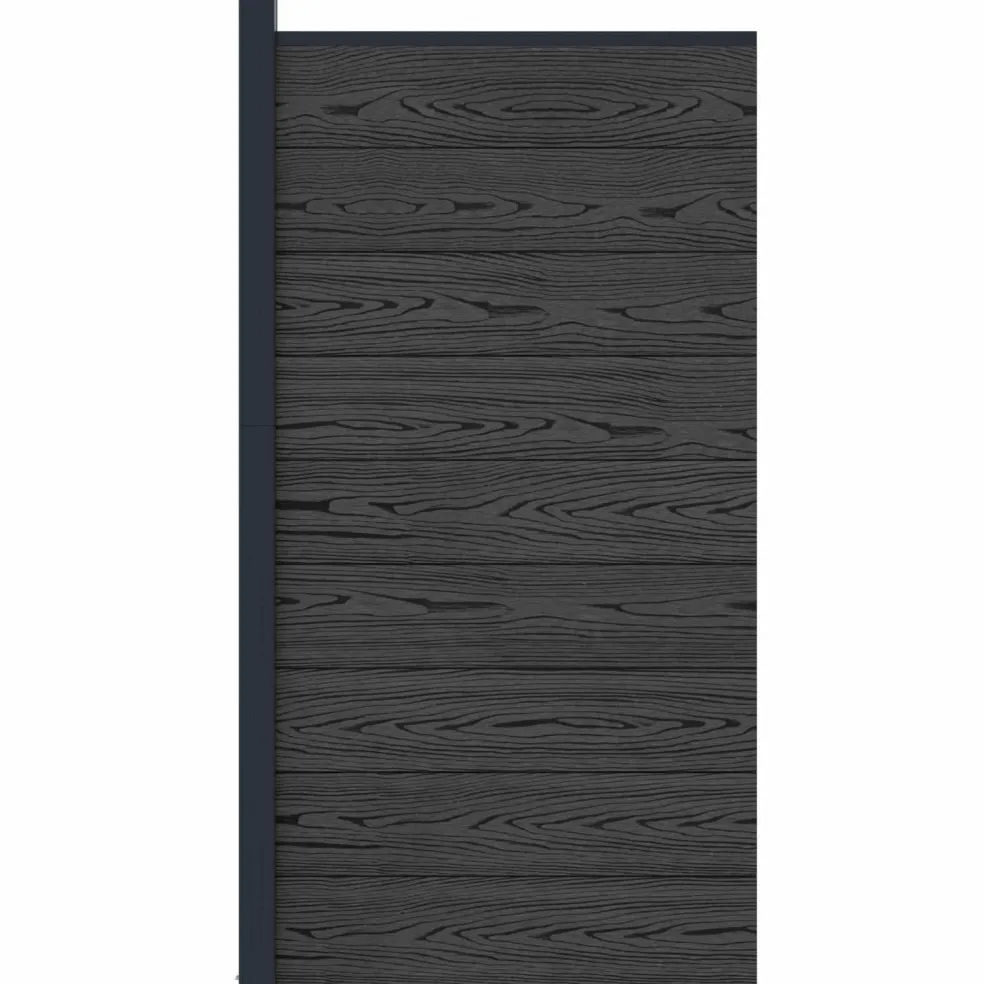 vidaXL Hekpaneel 95 x 186 cm WPC en Aluminium Zwart