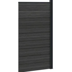 vidaXL Hekpaneel 95 x 186 cm WPC en Aluminium Zwart