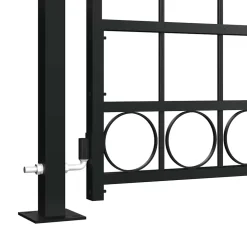 vidaXL Hekpoort ASSEN met gebogen bovenzijde en 2 palen 105x170 cm zwart
