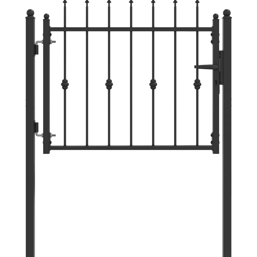 vidaXL Hekpoort ASTEN 100 x 75 cm Metaal Zwart Vergrendelbaar