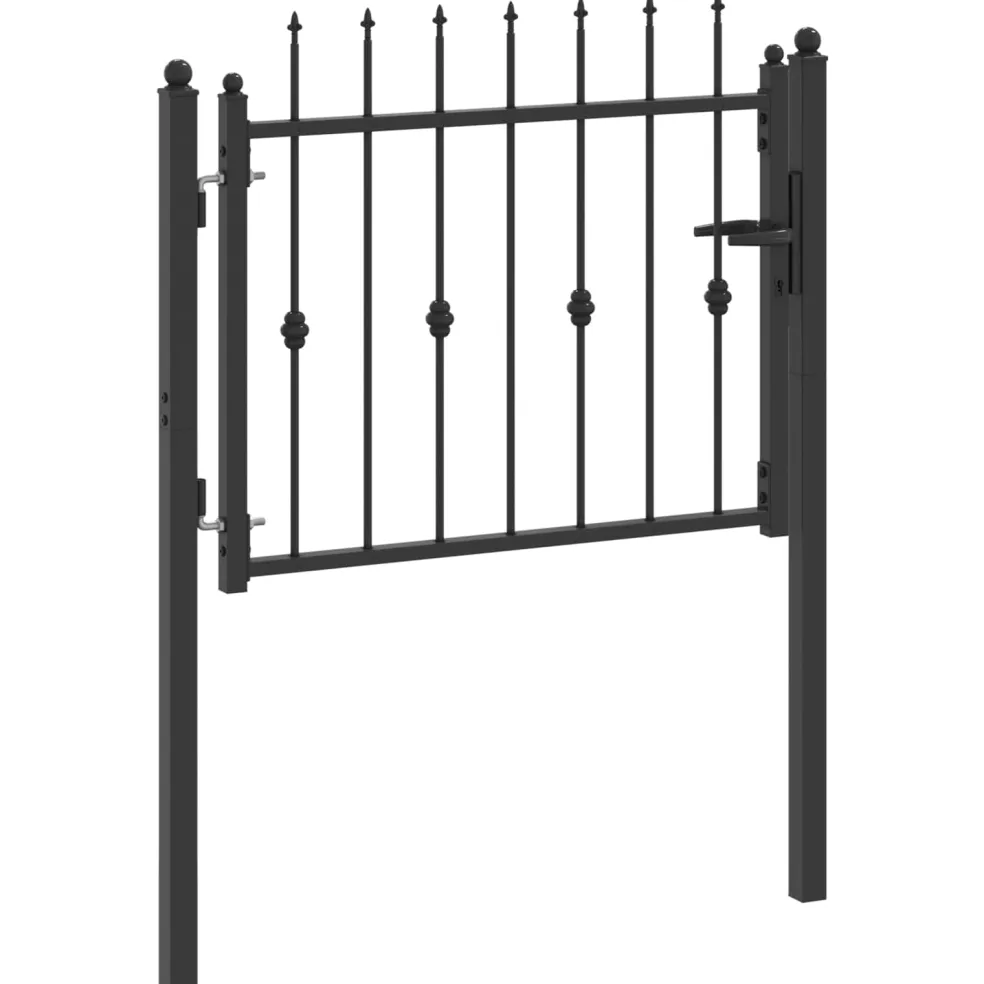 vidaXL Hekpoort ASTEN 100 x 75 cm Metaal Zwart Vergrendelbaar