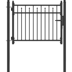 vidaXL Hekpoort BAARLO 100 x 75 cm Metaal Zwart Vergrendelbaar