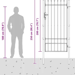 vidaXL Hekpoort BOXTEL 103 x 250 cm Gepoedercoat staal Grijs