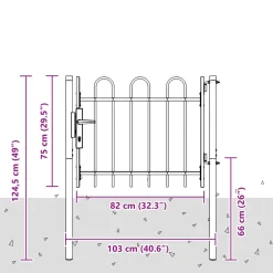 vidaXL Hekpoort BOXTEL 103 x 124,5 cm Gepoedercoat staal Grijs